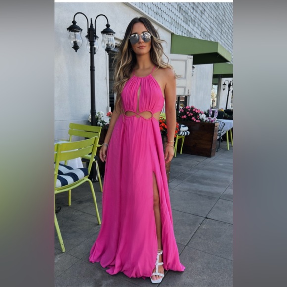 Vici Dolls Pink Cutout Maxi Dress - Picture 3 of 7